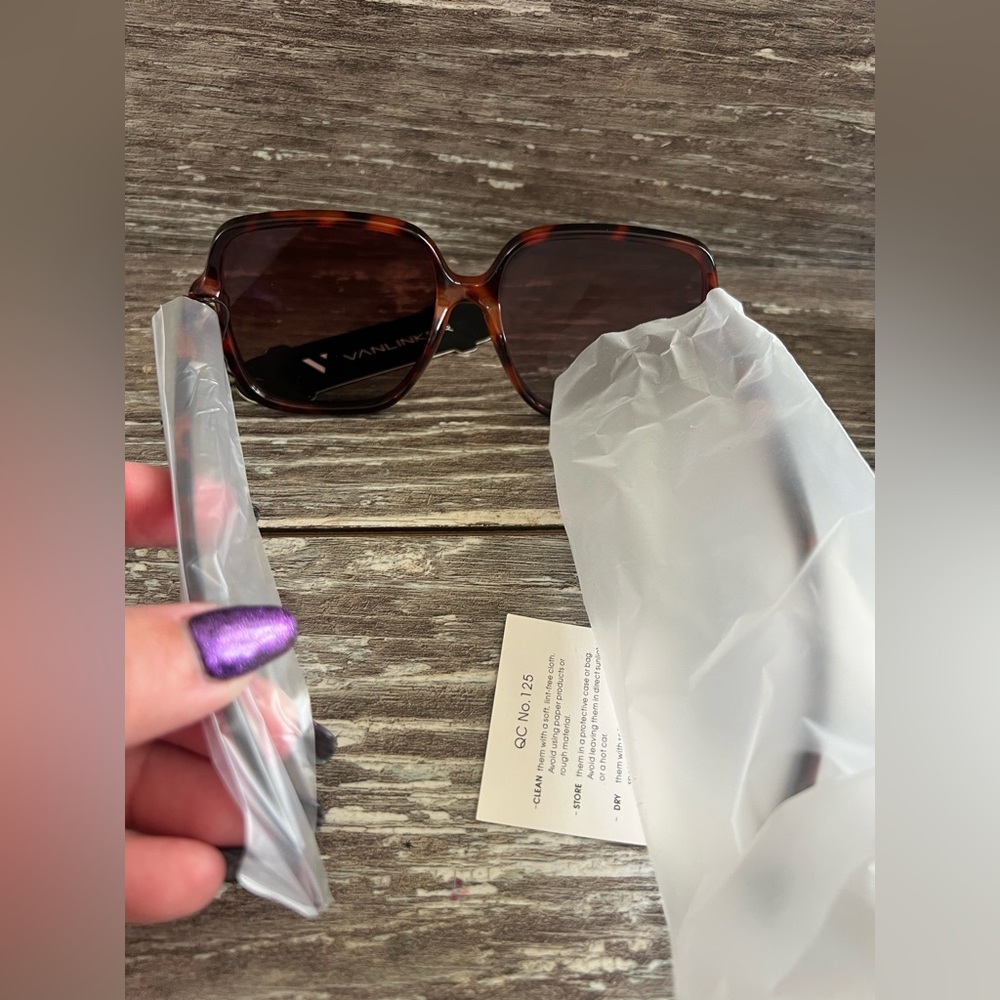 Vanlinker Tortoise Shell Geometric Sunglasses Gradient Lenses Retro Aviator New - Picture 15 of 16